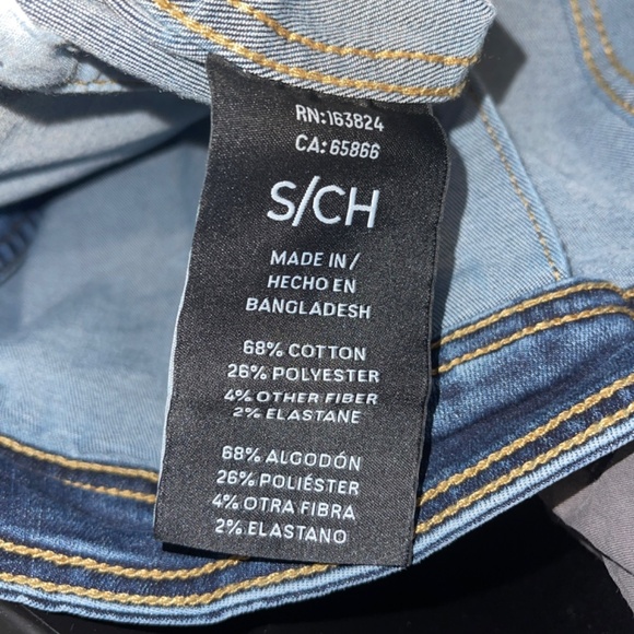 Well Worn Dark Wash Blue Button Stretchy Denim Jean Jacket Size Small Trucker - Picture 4 of 8